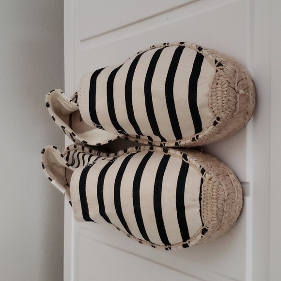 Soludos striped slip on platform espadrille flats, women's size 7.5 - Picture 2 of 8
